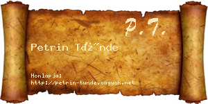Petrin Tünde névjegykártya
