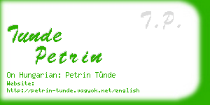 tunde petrin business card